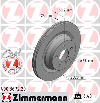 FREN DISKI ARKA MERCEDES C218 W211 W212 S212-ZIMMERMANN 400.3672.20-A2194230012