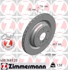 FREN DISKI ARKA MERCEDES W166 C292-ZIMMERMANN 400.3687.20-A1664230600