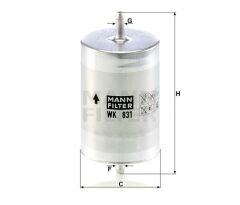 YAKIT FILTRESI MERCEDES M104 M111 M119 W124 W202 C208 A208 W210 S210 W140 R129-MANN WK831-A0024772601