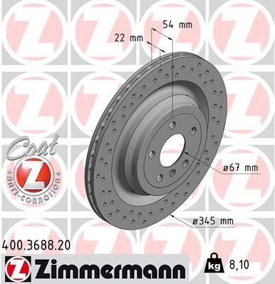 FREN DISKI ARKA 4-matic MERCEDES W166 X166-ZIMMERMANN 400.3688.20-A1664230312