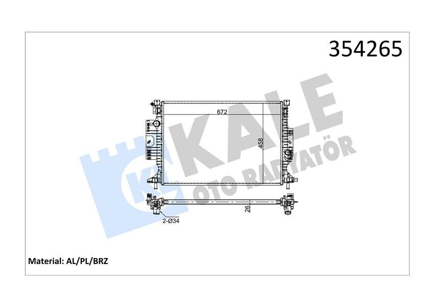 MOTOR SU RADYATORU FORD GRAND C MAX 11 FOCUS III 11 KUGA II 14 AT MT 26mm 1.5 ECOBOOST 2.0 DURATORQ-KALE-1857556-1920192-2237092-EJ738005AG