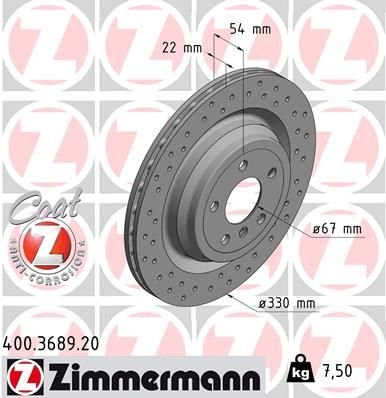 FREN DISKI ARKA MERCEDES X166 W166-ZIMMERMANN 400.3689.20-A1664230412
