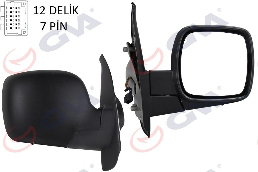 DIŞ DİKİZ AYNASI SAĞ KANGOO 08 ELEKTRİKLİ ISITMALI SENSÖRLÜ KONVEKS 7 FİŞ VM-6131EHSR-GVA 1016151-7701068836-8200495735