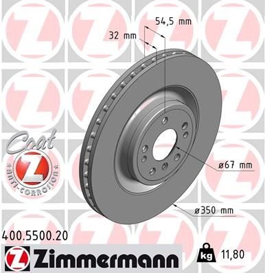 FREN DISKI ON MERCEDES X166 W166 C292-ZIMMERMANN 400.5500.20-A1664210712-A1664211400