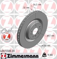 FREN DISKI ON MERCEDES X166 W166 C292-ZIMMERMANN 400.5500.20-A1664210712-A1664211400
