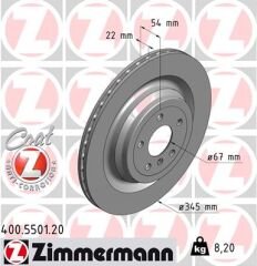 FREN DISKI ARKA 4-matic MERCEDES W166 X166 C292-ZIMMERMANN 400.5501.20-A1664230212