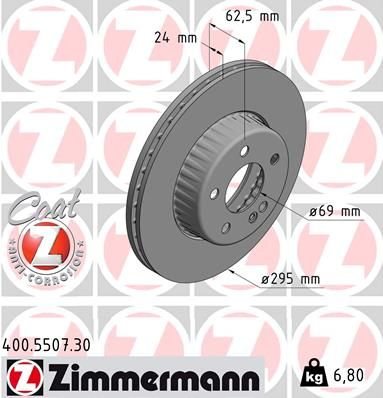 FREN DISKI ON MERCEDES C-CLASS W205 S205 C205 A205-ZIMMERMANN 400.5507.30-A0004212412
