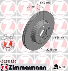 FREN DISKI ON MERCEDES C-CLASS W205 S205 C205 A205-ZIMMERMANN 400.5507.30-A0004212412