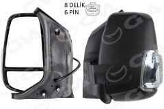 DIŞ DİKİZ AYNASI KISA KOL SOL ELEKTİRİKLİ BEYAZ SİNYALLİ REZİSTANSLI TRANSIT V363 14-GVA 1032113-BK3117683AG5JA6-BK3117683AH-1855237