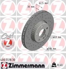 FREN DISKI ON MERCEDES C-CLASS W205 S205 C205 A205-ZIMMERMANN 400.5518.30-A0004212112