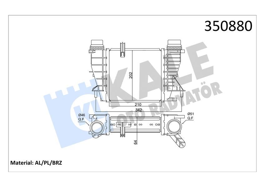 İNTERCOOLER AL/PL/BRZ CLIO III-MODUS-GRAND MODUS-NOTE-NV200-KALE 350880-144619U20A-144618748R