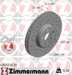 FREN DISKI ON MERCEDES W205 S205 C205 A205 W213 S213 C238-ZIMMERMANN 400.5520.30-A0004212212