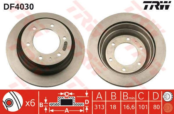 ARKA FREN AYNASI FRONTERA A 2.2 i-2.4 i-2.3 TD-2.5 TDS-2.8TD HAVALI-TRW DF4030-569106