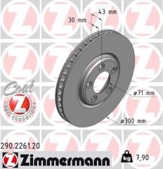 ÖN FREN AYNASI JAGUAR STYPE 2.7D 04-07 3.0V6 1999-2007 4.0 V8 99-02 4.2 V8 02-07 300x30x5DL 986478778-DF4105-ZIMMERMANN 290.2261.20-JLM20801-2XR858130