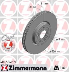 FREN DISKI ON MERCEDES W177 V177 W247 C118 X118 H247 X247-ZIMMERMANN 400.5542.20-A2474211912