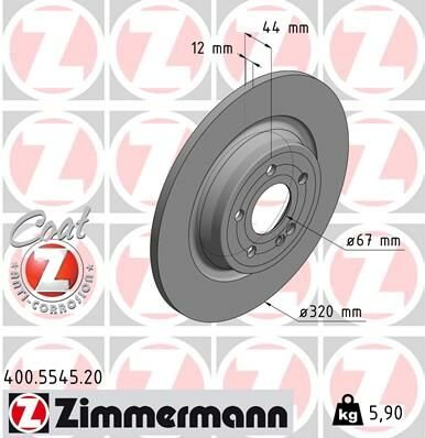 FREN DISKI ARKA MERCEDES W177 W247 C118 SPOR TIP-ZIMMERMANN 400.5545.20-A2474230312
