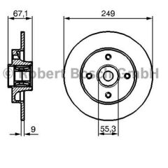 ARKA FREN AYNASI ADET P307-C4 1.4-1.6-2.0 HDİ 05 249x9x4DL PORYALI 0986479S42-BOSCH 0986479279-4246.Z9-4249.34