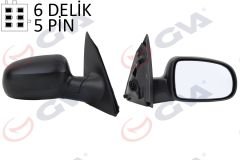 DIŞ DİKİZ AYNASI SAĞ CORSA C 01 ELEKTRİKLİ ISITMALI KONVEKS 5 FİŞ VM-200EHR-GVA 1090217-1428308