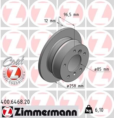 FREN DISKI ARKA MERCEDES W463 B901 B904 . VW LT 28-35-46-ZIMMERMANN 400.6468.20-A9014230812-2D0501601