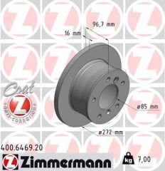 FREN DISKI ARKA MERCEDES SPRINTER B901 B904 . VW LT 28-35-46 TEK TEKER-ZIMMERMANN 400.6469.20-A9024230312-2D0615601A