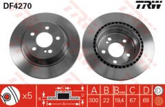 FREN DISKI ARKA MERCEDES W211 W212 S212 C218 C219 X204-TRW DF4270-A0004230912