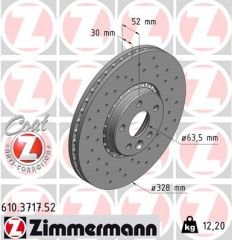 ÖN FREN AYNASI ADET VOLVO XC60 D3 D4 D5 2.4D 2.0T 3.2 T5 T6 2008 2017 CAP328X5 BJN DELİKLİ-ZIMMERMANN 610.3717.52-31277342-31410568-31471034