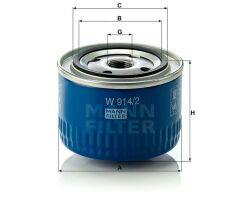 YAĞ FİLTRESİ RENAULT R 9 1.4 60HP 12/81-12/89-MANN W914.2-7700638670