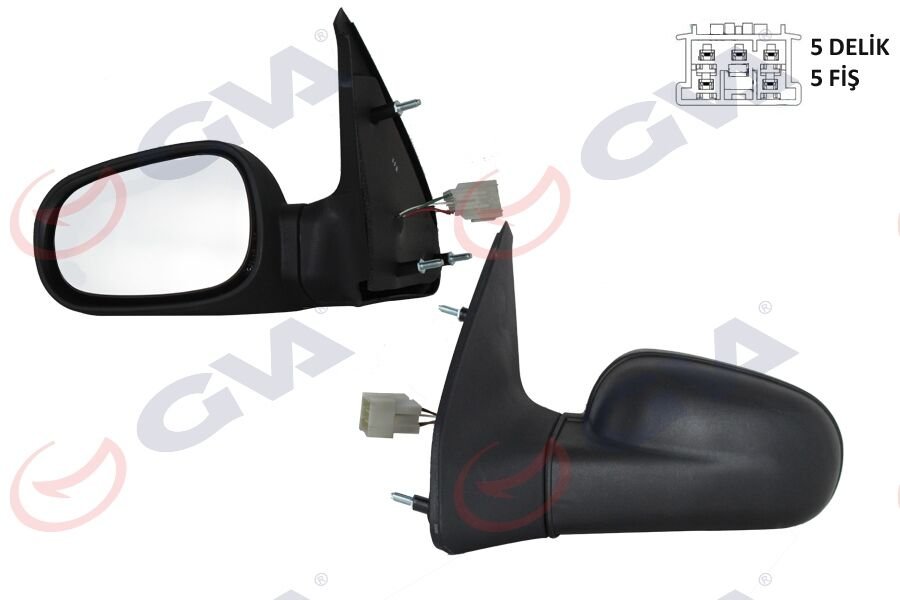 DIŞ DİKİZ AYNASI SOL CLIO 94-98 ELEKTRİKLİ ISITMALI DÜZ CAM 5 FİŞ VM-126EHL-GVA 1014106-7701367440