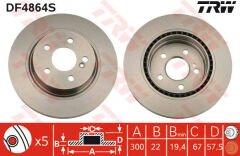 FREN DISKI ARKA MERCEDES W204 S204 C207 A207-TRW DF4864S-A0004231212