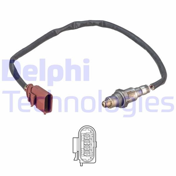 Ön OKSİJEN SENSÖRÜ SEAT-SKODA-VWSEAT Ibiza.Ibiza SC.Ibiza ST.Toledo-SKODA Fabia.Rapid.Rapid Spacebac-DELPHI ES21154-12B1-04C906262J