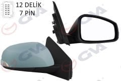 DIŞ DİKİZ AYNASI SAĞ MEGANE-FLUENCE 08 ELEKTRİKLİ ISITMALI SİNYALLİ ASTARLI KONVEKS 7 FİŞ VM-6138EHPR-GVA 1011323-963010191R-963012395R
