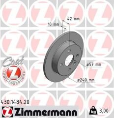 ARKA FREN AYNASI ASTRA G 98 - ASTRA H 04 MERIVA A 03 240x10x4DL DOLU 9117771-90498304-24432189-ZIMMERMANN 430.1484.20-569108-569111-9196587-95526642