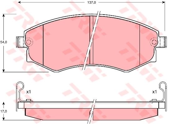 ÖN BALATA HYUNDAI ELANTRA 1.6-1.8 12. 03 SONATO II-III 1.8-2.0-2.4-3.0i 95-00-TRW GDB895-5810135A10-5810133A00-5810129A10