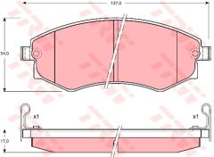 ÖN BALATA HYUNDAI ELANTRA 1.6-1.8 12. 03 SONATO II-III 1.8-2.0-2.4-3.0i 95-00-TRW GDB895-5810135A10-5810133A00-5810129A10