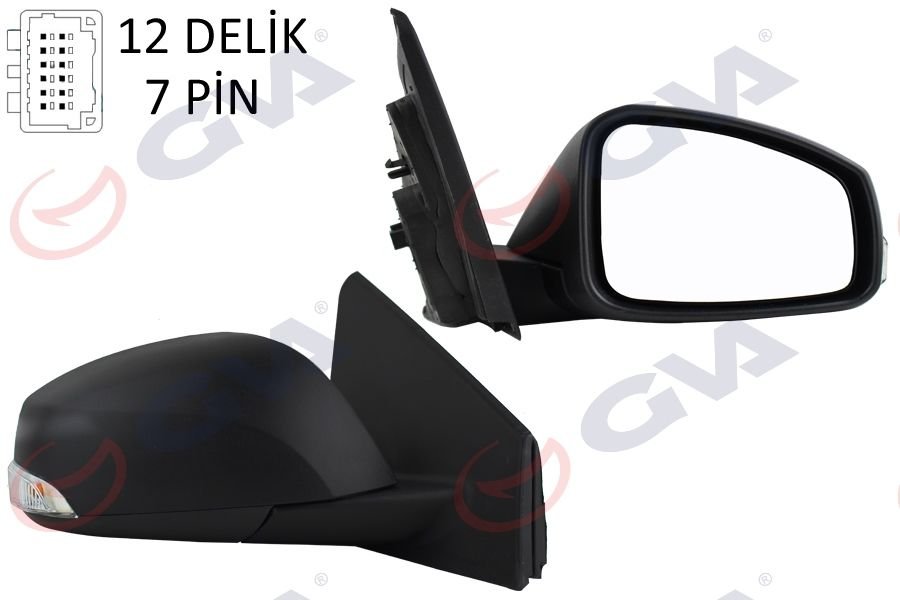 DIŞ DİKİZ AYNASI SAĞ MEGANE-FLUENCE 08 ELEKTRİKLİ ISITMALI SİNYALLİ KONVEKS 7 FİŞ VM-6138EHR-GVA 1011321-963010191R-963012395R