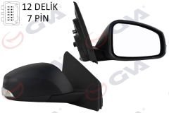 DIŞ DİKİZ AYNASI SAĞ MEGANE-FLUENCE 08 ELEKTRİKLİ ISITMALI SİNYALLİ KONVEKS 7 FİŞ VM-6138EHR-GVA 1011321-963010191R-963012395R