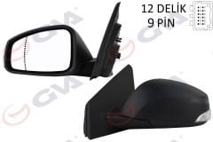 DIŞ DİKİZ AYNASI SOL MEGANE-FLUENCE 08 ELEKTRİKLİ ISITMALI SİNYALLİ SENSÖRLÜ ASFERİK 9 FİŞ VM-6138EHSAL-GVA 1011320-963020180R-963028938R