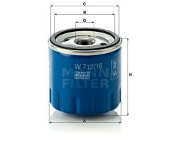 YAĞ FİLTRESİ FIAT PANDA II 169A 1.1 54HP 09/03--MANN W712.16-46808398-60612882-606128821