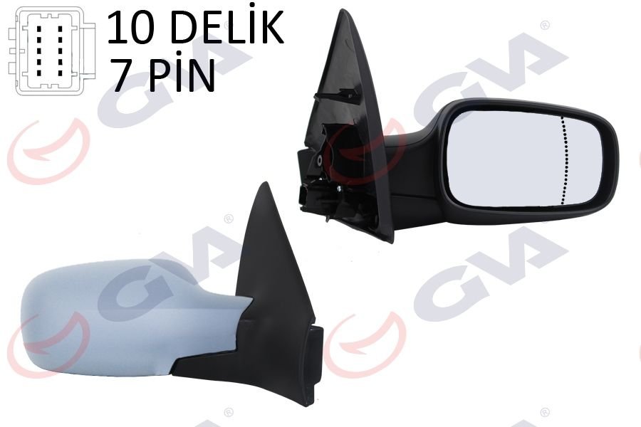 DIŞ DİKİZ AYNASI SAĞ MEGANE 02 ELEKTRİKLİ ISITMALI SENSÖRLÜ ASTARLI ASFERİK 7 FİŞ VM-138EHPSR-GVA 1011131-7701054688-7701068375