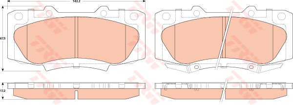 ÖN BALATA HYUNDAI HILUX III PICKUP 2.5D-4D 4X4 12/2007-TRW GDB3528-044650K240-044650K260-WVA21468