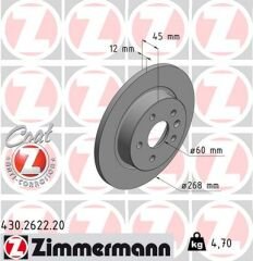 ARKA FREN AYNASI ASTRA J 09 MOKKA 13 CRUZE 09 AVEO 11 TRAX 12 268.5x12x5DL DOLU 569074-95527032-95527032-ZIMMERMANN 430.2622.20-569072-13502135-13502136-13505759