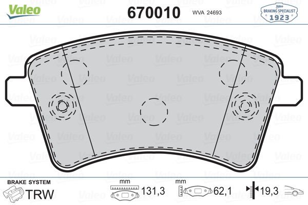 ÖN BALATA KANGOO III 08 MERCEDES CITAN 12 1.5dCi 1.6 16V-VALEO 670010-410601334R-7701210110-A4154210610