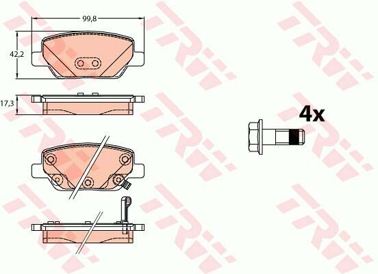 ARKA BALATA FIAT EGEA 1.3-1.4-1.6-1.6D-TRW GDB2156-77367717