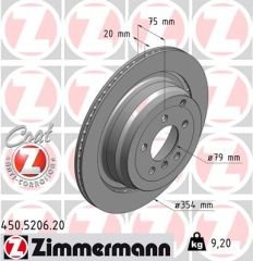 FREN DISKI ARKA RANGE ROVER 3 VOGUE L322 02 12-ZIMMERMANN 450.5206.20-LR031844-SDB500202-LR017804