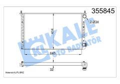 RADYATÖR FIAT DOBLO RADYATÖR AL/MKNK 645X414X32-KALE 355845-46749005-46803039-51779231
