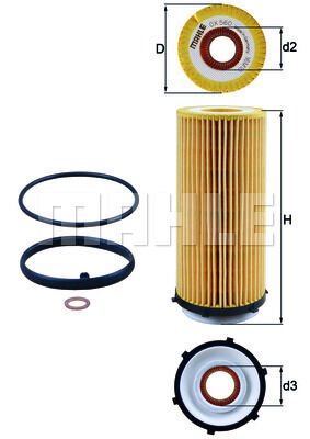 YAG FILTRESI BMW N57 E90 E92 E93 F10 F01 F07 E70 E71 E72-MAHLE OX560D-11427808443