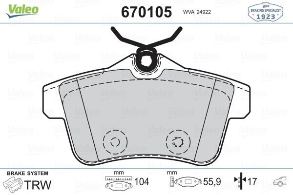ARKA FREN BALATASI PEUGEOT P3008 09 16 P5008 09 17 P508 10 18 P308 GTI-RZC 10 14 CITROEN C4 09 16 DS4-DS5 11 15-VALEO 670105-1608681680-4254.46-4254.44-4254.35
