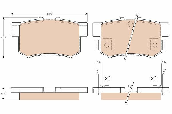 ARKA BALATA CIVIC VII 01-05 - CIVIC VIII 05 ACCORD VII 98-02 - ACCORD VIII 06-TRW GDB3175-43022S5AJ00-43022S6DE50-WVA21651