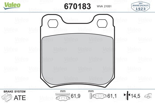ARKA BALATA VECTRA B 95-00 OMEGA A 86-94-VALEO 670183-1605687-1605924-1605879-1605799