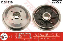 ARKA FREN KAMPANASI C2-C3-C3 II-C3 PLURIEL-P206-P206 T3E -P1007 1.1-1.2-1.4HDI-1.6HDI 03 ABS SİZ P301-P208-C3 III-DS3-C4 CACTUS-C-ELYSEE DV6DTED EURO5 MOTOR 203 42 ABS Lİ / ABS SİZ-TRW DB4310-4247.46-4247.49